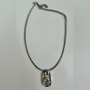 Chico’s Additions Silver and Crystal Pendant Necklace